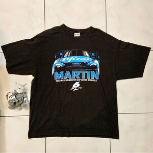Vintage Chase Authentics Black Pfizer Martin 2003 Winton Cup Series Nascar Tee